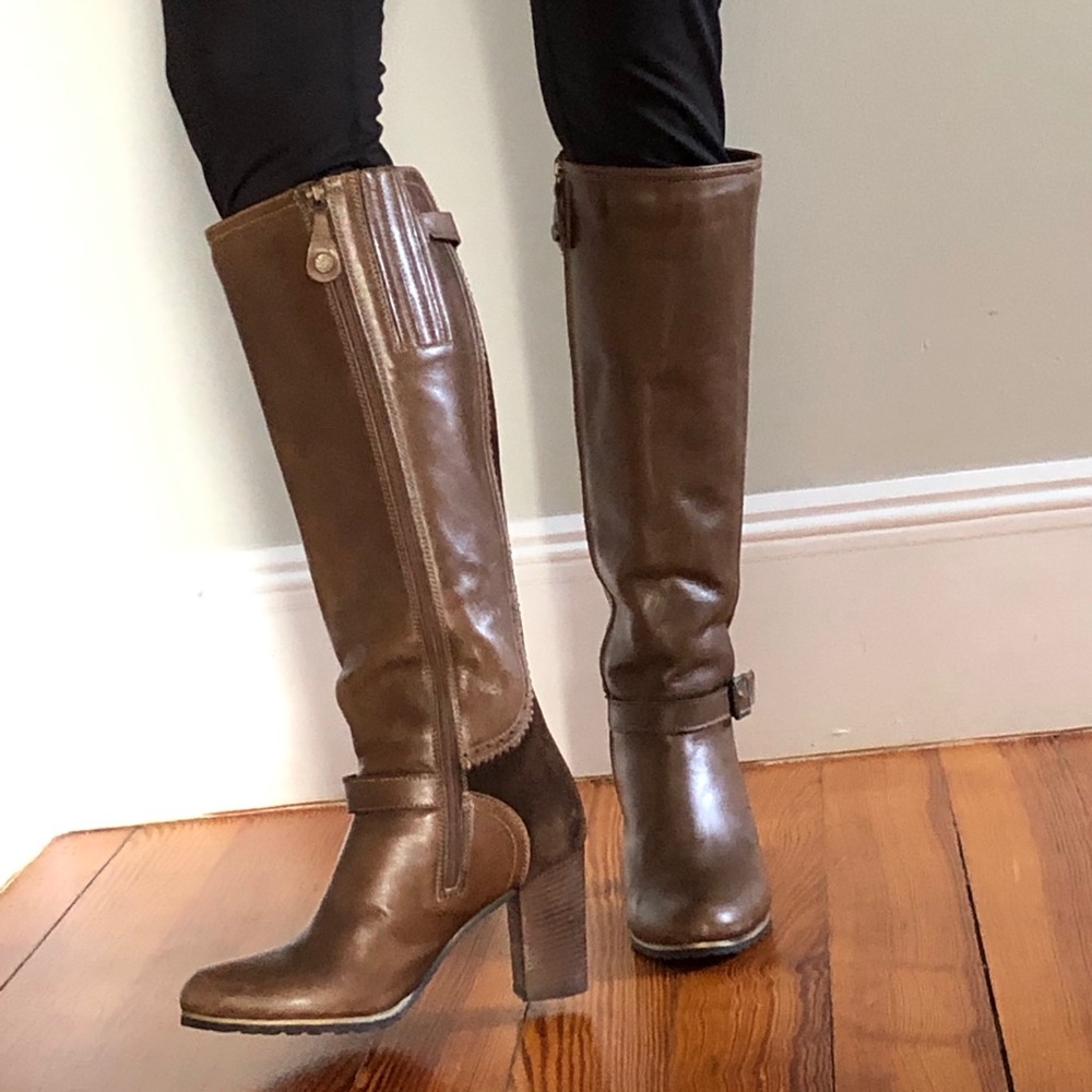Fabianelli Italian leather brown heeled boots 6.5